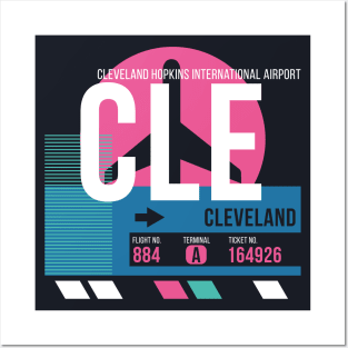 Cleveland (CLE) Airport // Sunset Baggage Tag Posters and Art